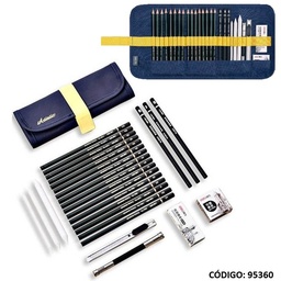 [L95360] SET DE DIBUJO DELI 26 PIEZAS + ESTUCHE (L95360)