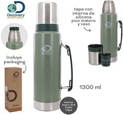 [R23078] TERMO ACERO INOXIDABLE MATE DISCOVERY VERDE 1300ml. (R23078)