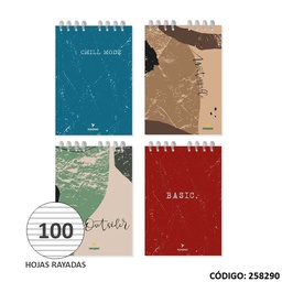 [L258290] BLOCK CON ESPIRAL ESQUELITA NORPAC RAYADO X100hjs. (L258290)