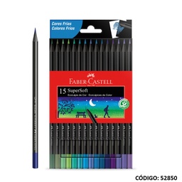 [L528500] LAPIZ COLOR FABER SUPERSOFT X15 COLORES LARGOS FRIOS (L528500)