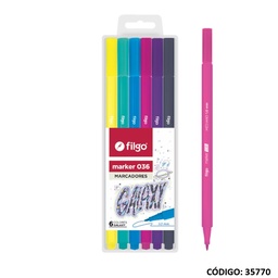 [L35770] MARCADOR FILGO MARKER 036 X6 COLORES (L35770)