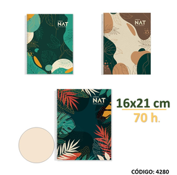 [L42800] CUADERNO 16x21 LEDESMA CON ESPIRAL LISO x 70hjs. (L42800)