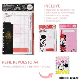 REPUESTO A4 MOOVING PARA CUADERNOS CON DISCOS (L125620)