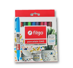 [L35750] MARCADOR FILGO 040 PORCELANA X10 COLORES (L35750)