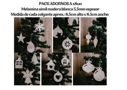 [R25317] PACK X8 ADORNOS NAVIDEÑOS ARBOLITO (R25317)