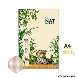 [L4202] BLOCK A4 LEDESMA NAT CUADRICULADO X80hjs. (L4202)