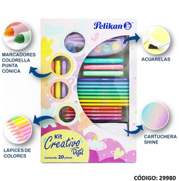 [L29980] KIT PELIKAN CREATIVO PASTEL X20 PIEZAS (L29980)
