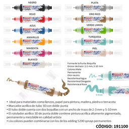 MARCADOR EDDING 5400 ACRILICO DOBLE PUNTA (L19110000)