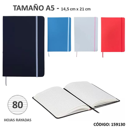 [L159130] LIBRETA CARBEST A5 ENGOMADA RAYADA X80hjs. (L159130)