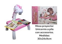 [J26834] MESA PROYECTOR UNICORNIO A PILA CON ACCESORIOS (J26834)
