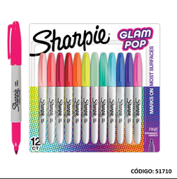 [L51710] MARCADOR SHARPIE FINO GLAM POP X12 COLORES (L51710)