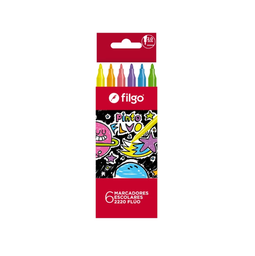 [L34159] MARCADOR FILGO PINTO ESCOLAR FLUO X6 COLORES (L34159)