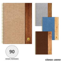 [L130350] CUADERNO A4 TAPA DURA ROZINI LEGNA RAYADO X90hjs. (L130350)