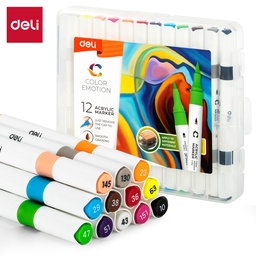 [L27938] MARCADOR DELI ACRILICO 2 PUNTAS X12 COLORES (L27938)