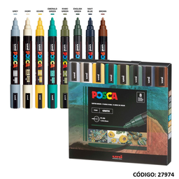 [L27974] MARCADOR UNI POSCA 5M X8 COLORES TIERRA (L27974)