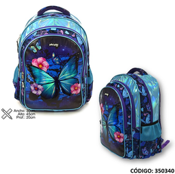 [L350340] MOCHILA 18&quot; PHI-PHI BUTTERFLY BLUE ESPALDA (L350340)