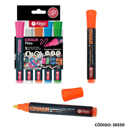 [L36550] MARCADOR FILGO TIZA LIQUIDA CHALK FLUO 3mm. X5 COLORES  (L36550)