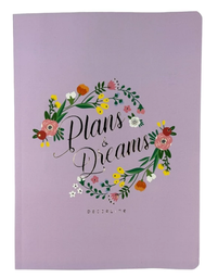 [L38857] CUADERNO DECORLINE 19X26 PLANS AND DREAMS ENCUADERNADO LISO LILA (L38857)