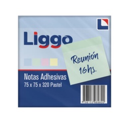 [L29260] STICK NOTAS LIGGO PASTEL 75X75 X320HJS. (L29260)