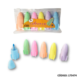 [L175474] RESALTADOR MINI COHETES X6 COLORES (L175474)