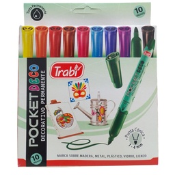 [L27463] MARCADOR TRABI POCKET DECO X10 COLORES (L27463)