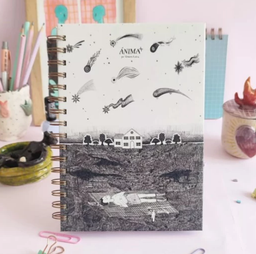 [L1240250] CUADERNO A5 ANIMA ANILLADO CON STICKER + QR LISO (L1240250)