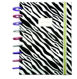 [L38168] CUADERNO DECORLINE INTELIGENTE 14X21 TAPA PLASTICA CON ELASTICO CEBRA (L38168)