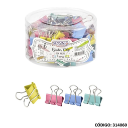 [L314060] APRIETA-PAPEL BRW BINDER CLIP PASTEL 25mm.(L314060)