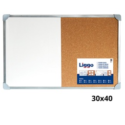 [L29997] PIZARRA COMBINADA CORCHO Y BLANCA 30x40cm LIGGO  (L29997)0