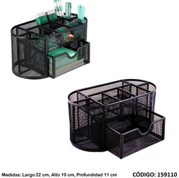 [L159110] ORGANIZADOR CON CAJON MALLA METAL NEGRO (L159110)