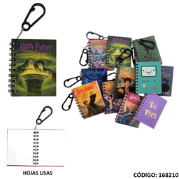 [L168210] LIBRETA MINI CON LLAVERO 7X9cm. HOJAS LISAS (L168210)