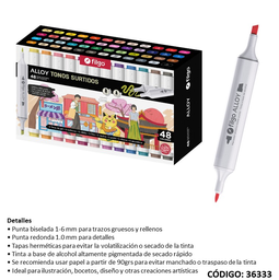 [L36333] MARCADOR FILGO 2 PUNTAS PERMANENTE ALLOY X48 COLORES (L36333)