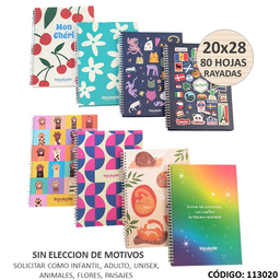 [L113020] CUADERNO A4 TAPA DURA TRIPULANTE NAT RAYADO X80hjs. (L113020)