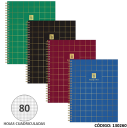 [L130260] CUADERNO 16X21 TAPA DURA ROZINI AFFARI CUADRICULADO X80hjs. (L130260)