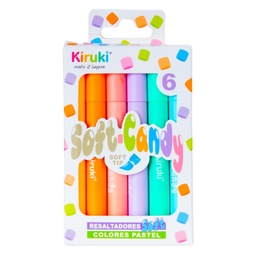 [L31718] RESALTADOR KIRUKI CANDY X6 COLORES PASTEL (L31718)