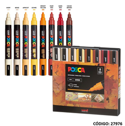 [L27976] MARCADOR UNI POSCA 5M X8 COLORES CALIDOS (L27976)