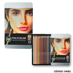 [L34081] LAPIZ COLOR PIZZINI POLYCOLOR X12 COLORES TERROSOS (L34081)