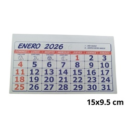 [L23398] CALENDARIO MENSUAL 15X9.5cm. (L23398)