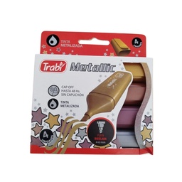 [L32141] RESALTADOR TRABI METAL CHATO X4 COLORES (L32141)