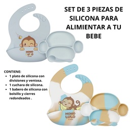 [R32527] SET DE 3 PIEZAS DE SILICONA PARA ALIMENTAR BEBE (R32527)