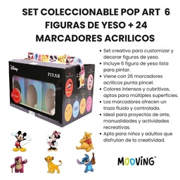 [L33224] SET CREATIVO COLORING POP ART FIGURAS YESO + MARCADORES ACRILICOS (L33224)