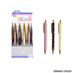 [L175219] BOLIGRAFO MULTIPAPER METALLIC RETRACTIL PATTERNS (L175219)