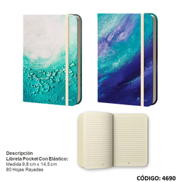 [L4690] LIBRETA A6 LEDESMA NAT OCEAN RAYADO X80hjs. (L4690)