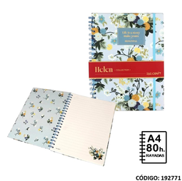 [L192771] CUADERNO A4 IBI CRAFT TAPA DURA HELEN RAYADO X80hjs. (L192771)