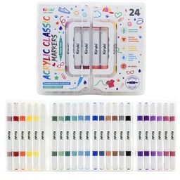 [L35609] MARCADOR KIRUKI ACRILICO DOBLE PUNRTA X24 COLORES CLASICO (L35609)