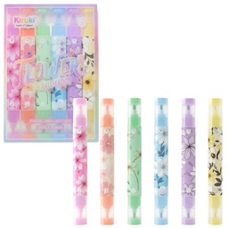 [L35616] RESALTADOR KIRUKI DECORADO Y PERFUMADOS X6 COLORES 35616