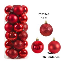 [R32083] TUBO DE ESFERAS NAVIDEÑAS DE 5cm. (R32083)
