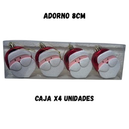 [R36139] ADORNO NAVIDAD X4 CARITAS DE PAPA NOEL (R36139)