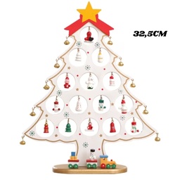 [R36144] PINO NAVIDAD MADERA 32.5cm. CON ADORNOS (R36144)