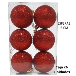 [R32072] ESFERAS NAVIDAD 5cm. X6 UNIDADES (R32072)